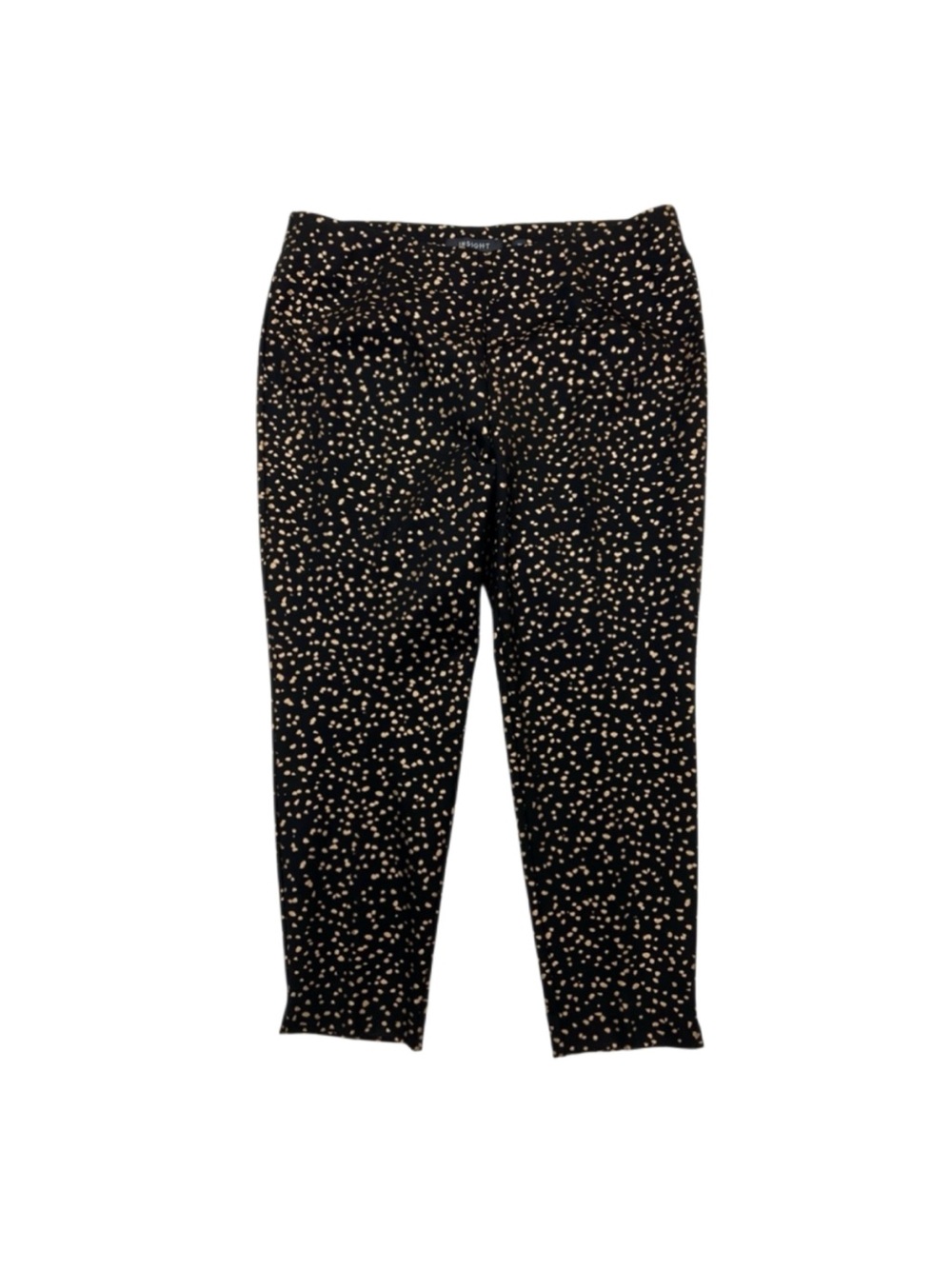 Insight Pull On Ankle Length Dress Pants Stretchy Black Gold Metallic Size 2X